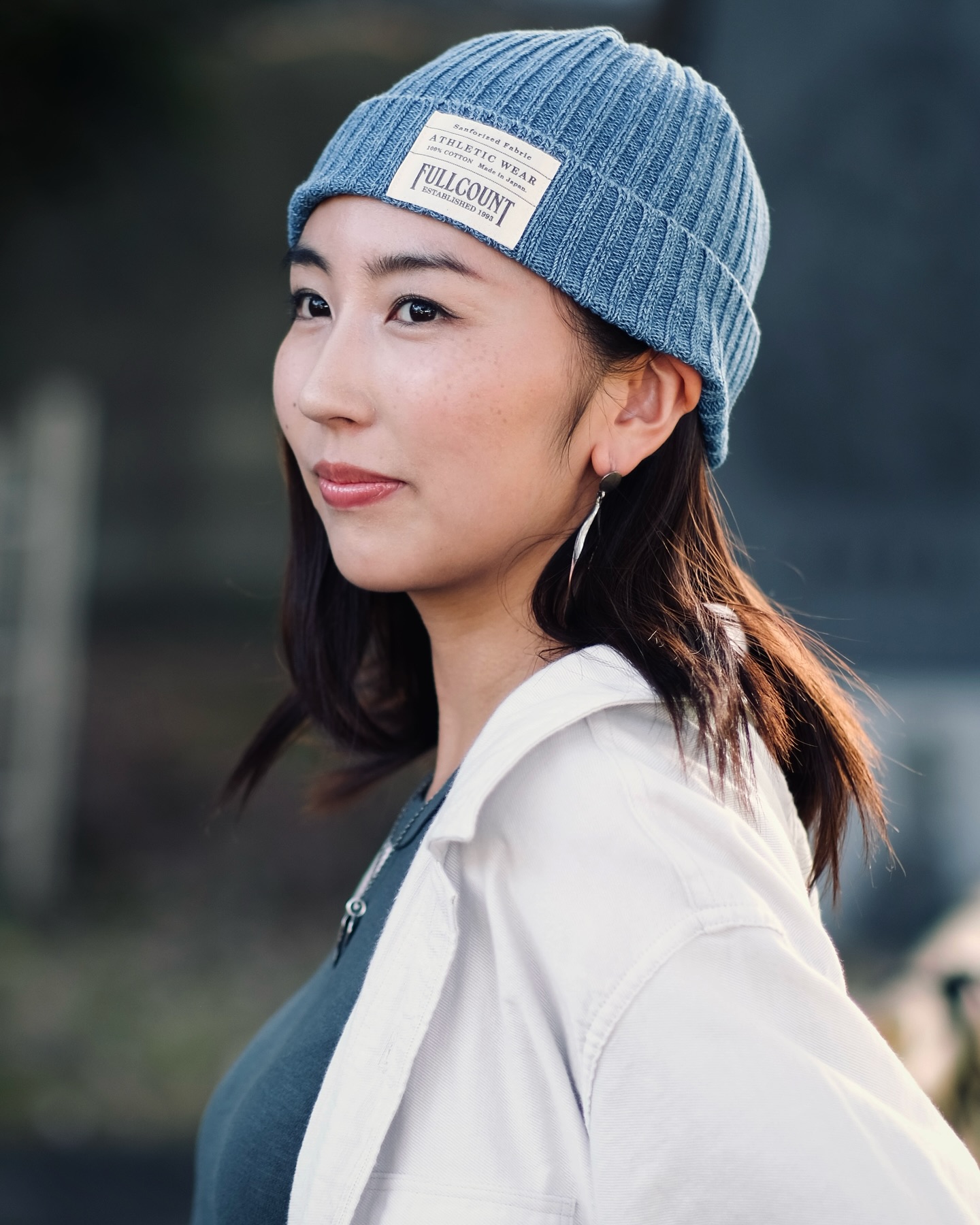 Polished Medium-Length Waves with Slate Beanie