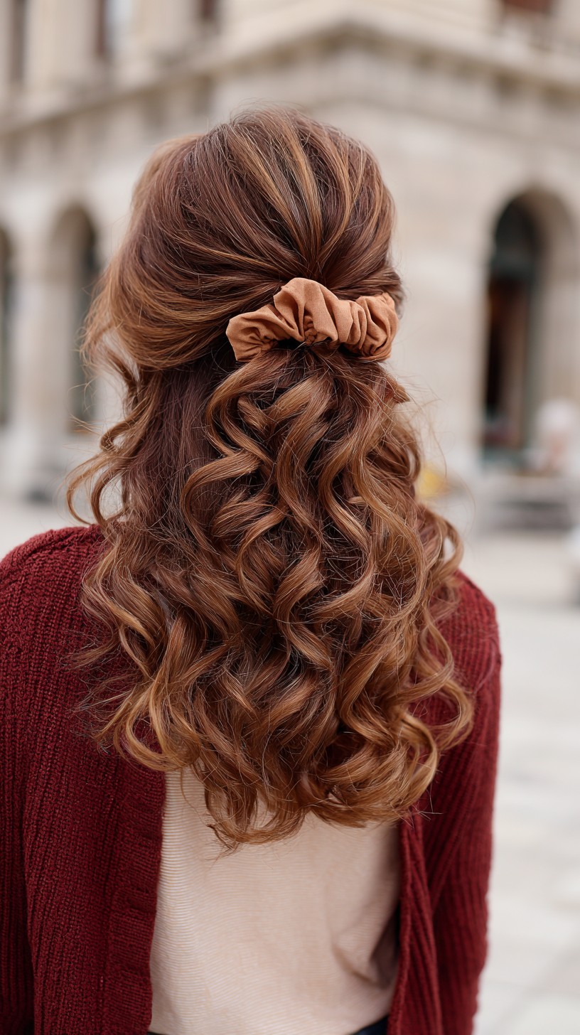Satte, kastanienbraune Wellen mit samtiger Schleife als Akzent