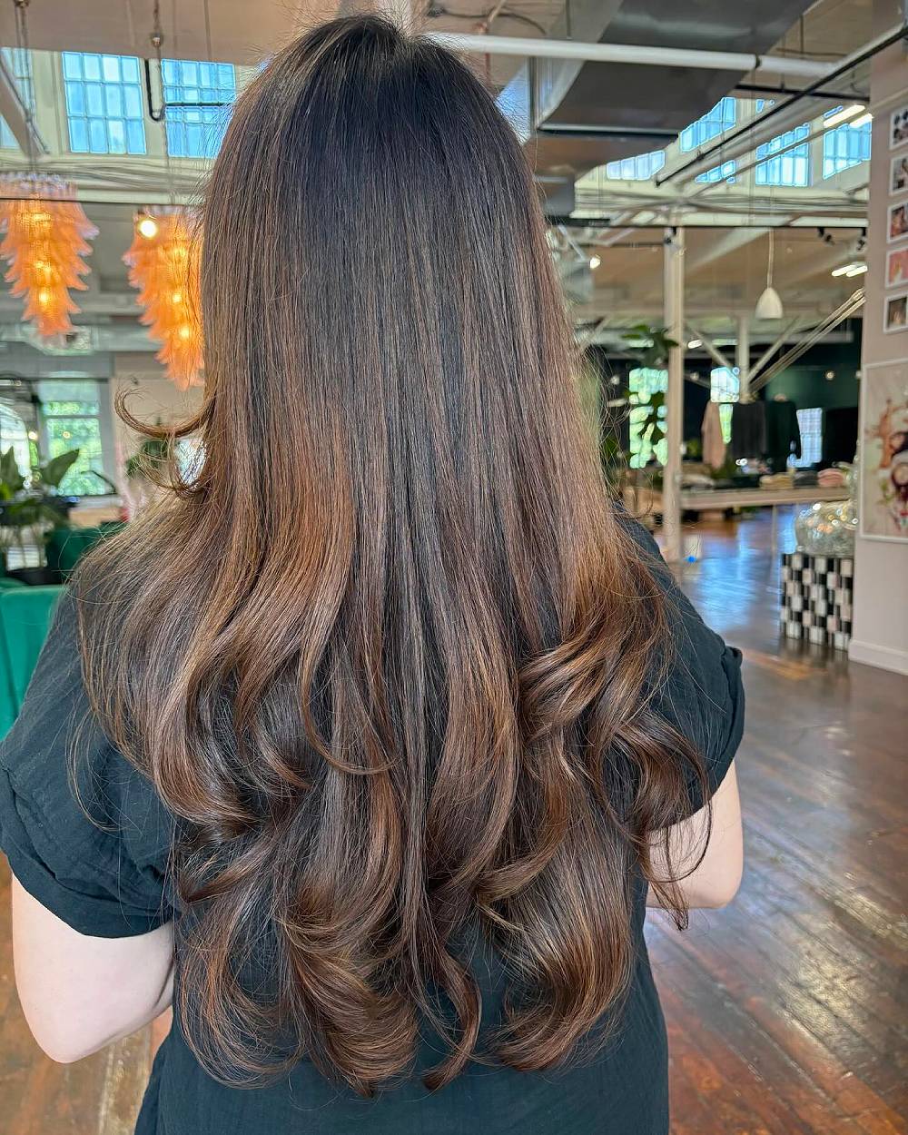 Rich Chocolate Long Layers with Soft Curls