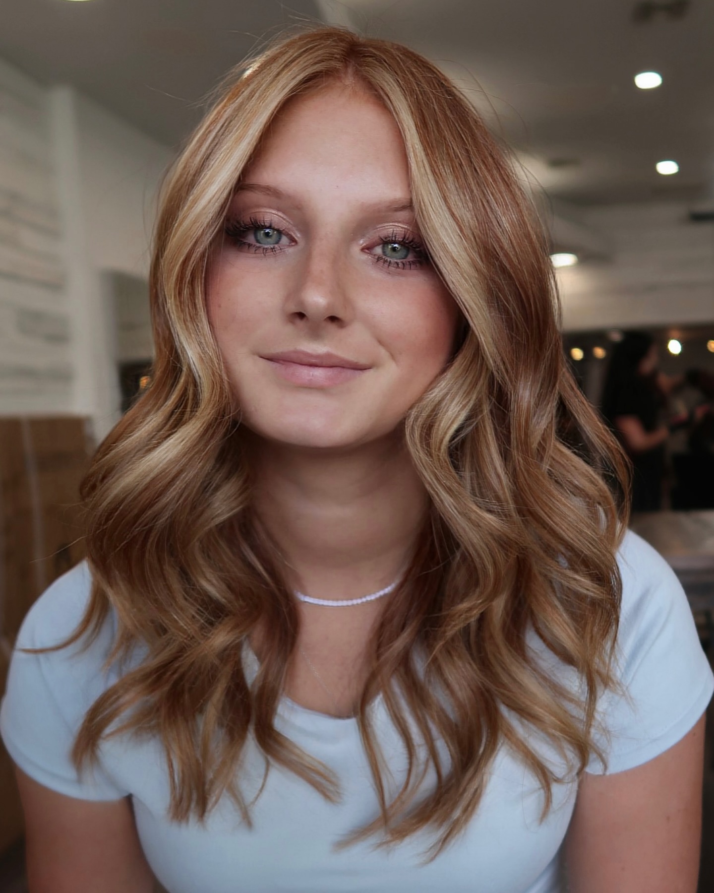 Soft Blended Reddish-Blonde Waves