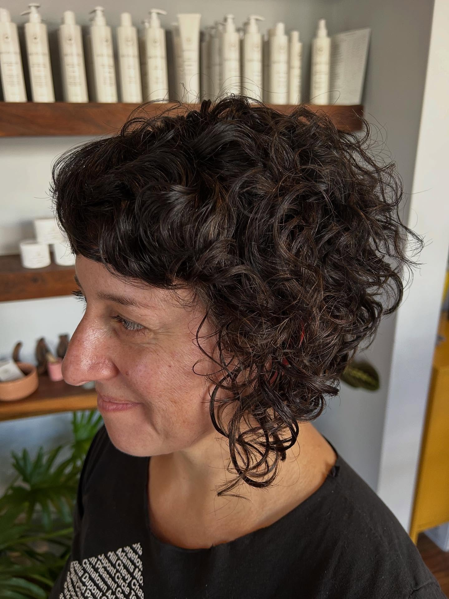 Soft-Curled Chestnut Bob with Subtle Highlights