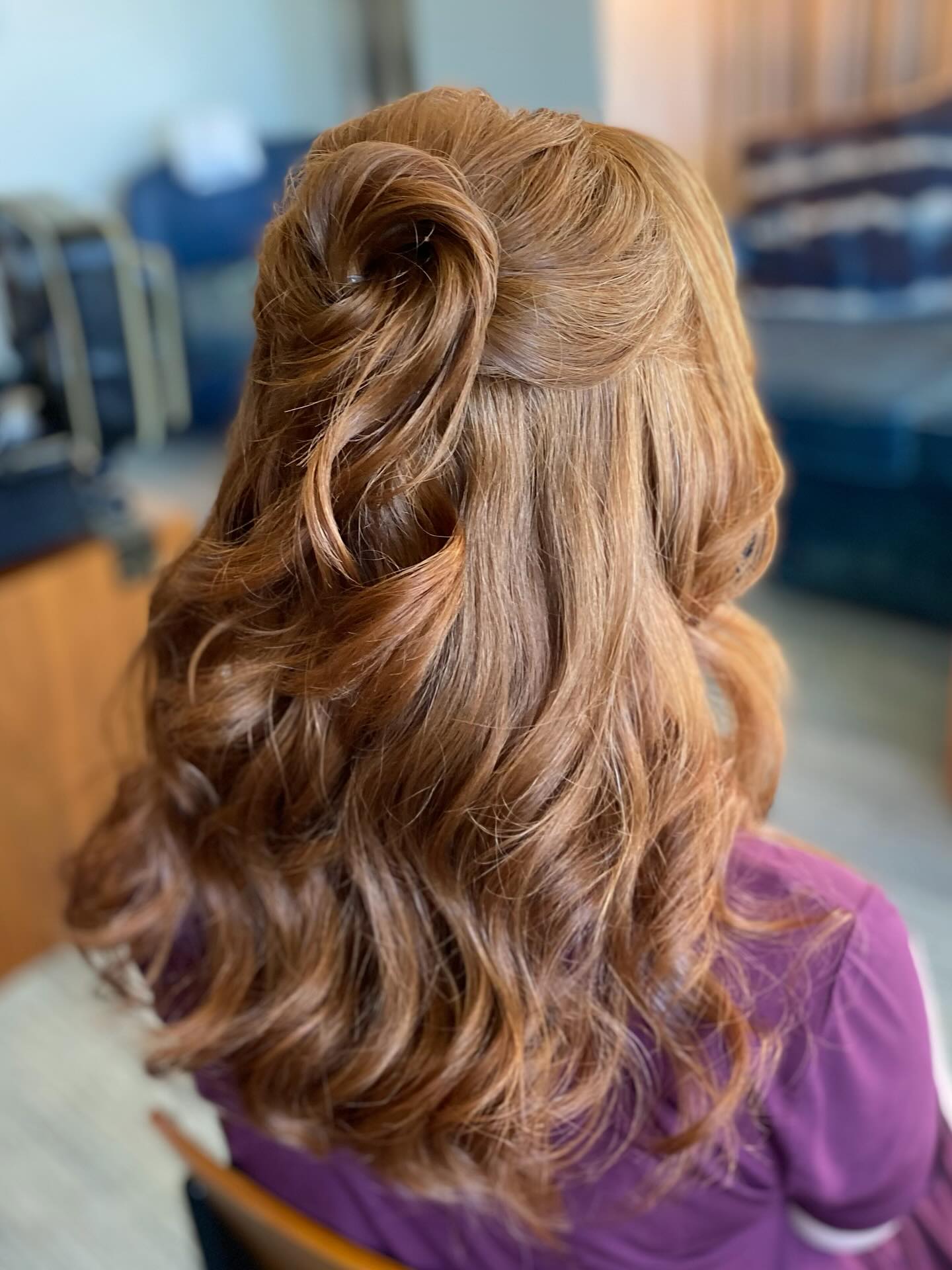 Sublime Copper Swirls with Gentle Half-Up Draw