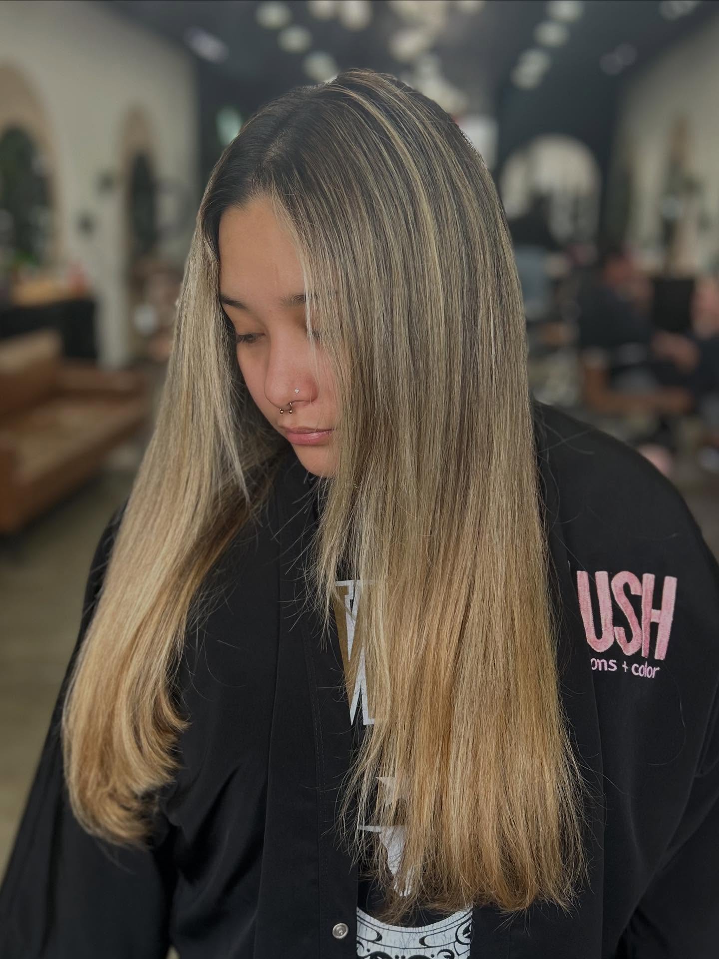 Subtle Ash Blonde Gradation with Dark Roots