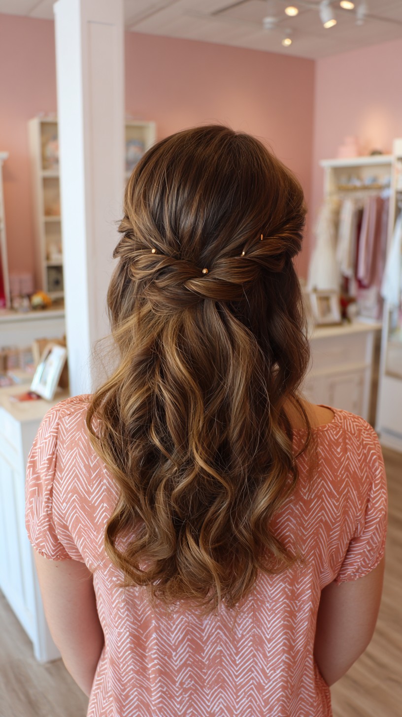 Dezente, gedrehte Frisuren mit Kupferakzenten