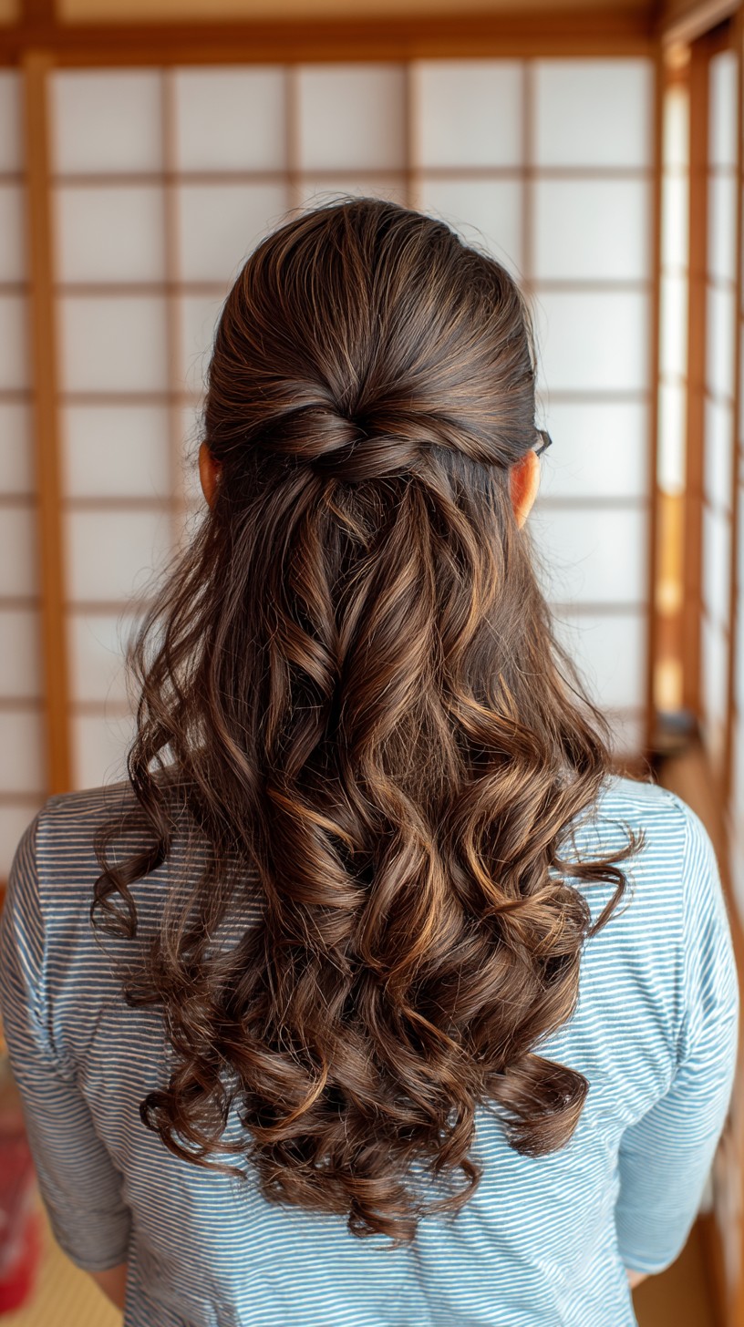 Elegante, gedrehte Hochsteckfrisur mit luxuriösen Wellen