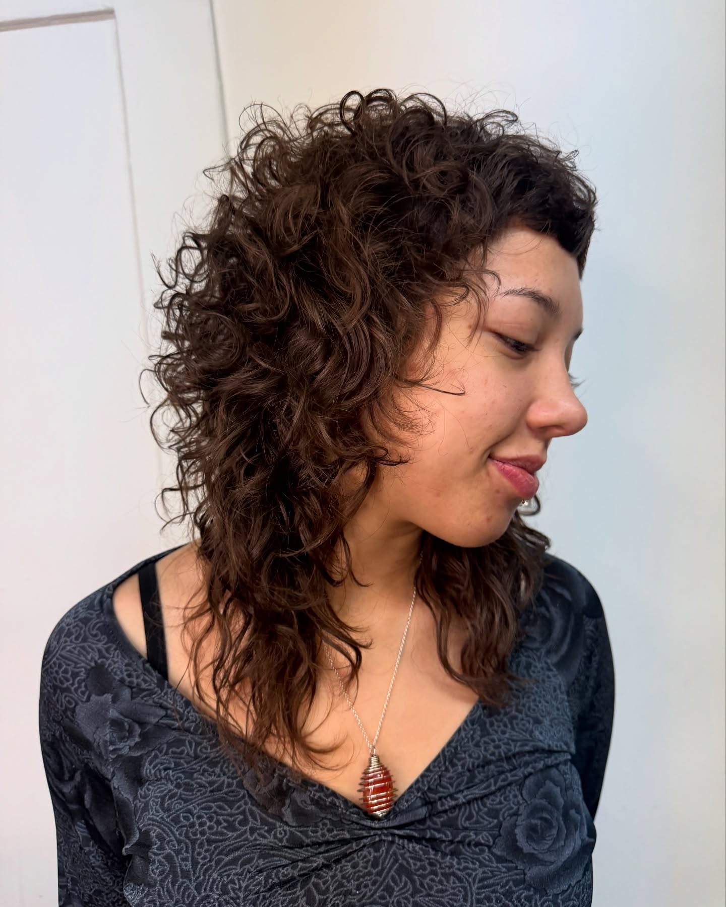 Chic Soft Curly Mullet with Defined Curls