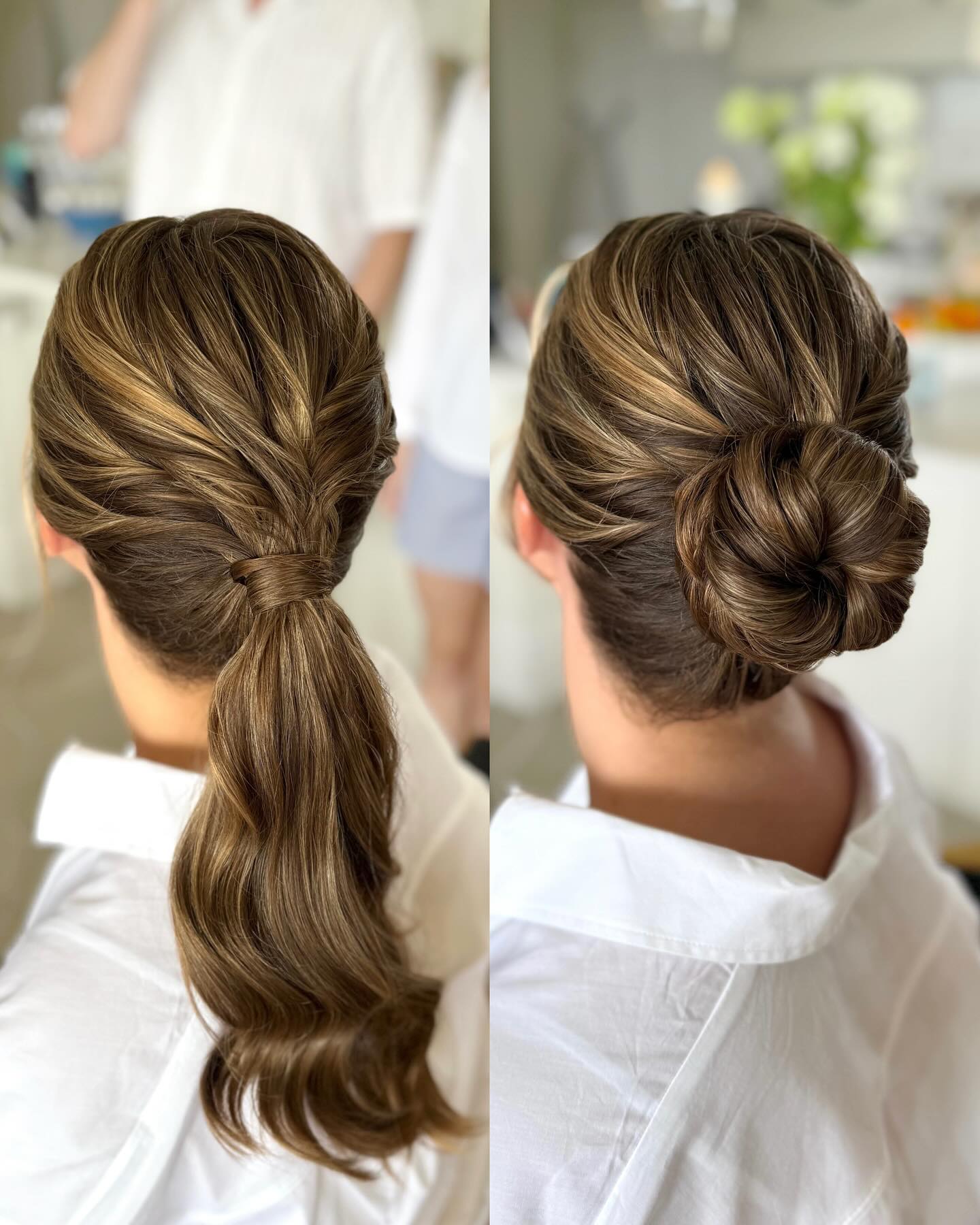 Classic French Twist with Flowing Ponytail