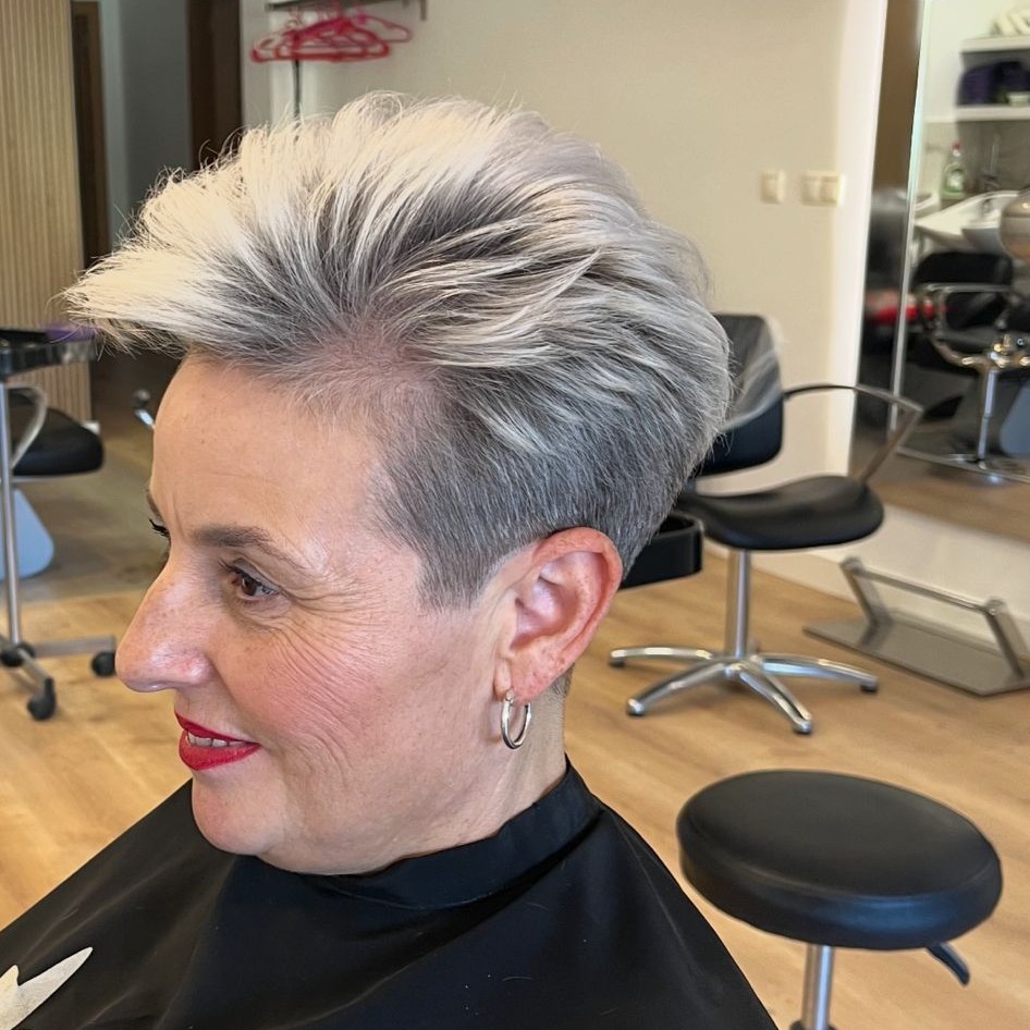 Dramatic Silver Spike with Tapered Nape