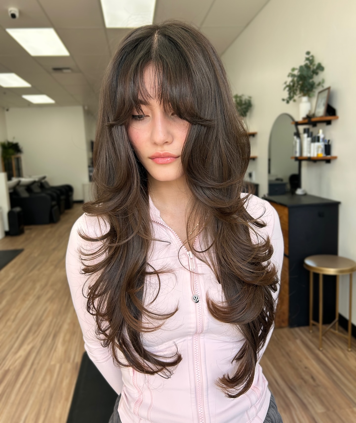 Elegant Deep Espresso with Soft Curled Layers