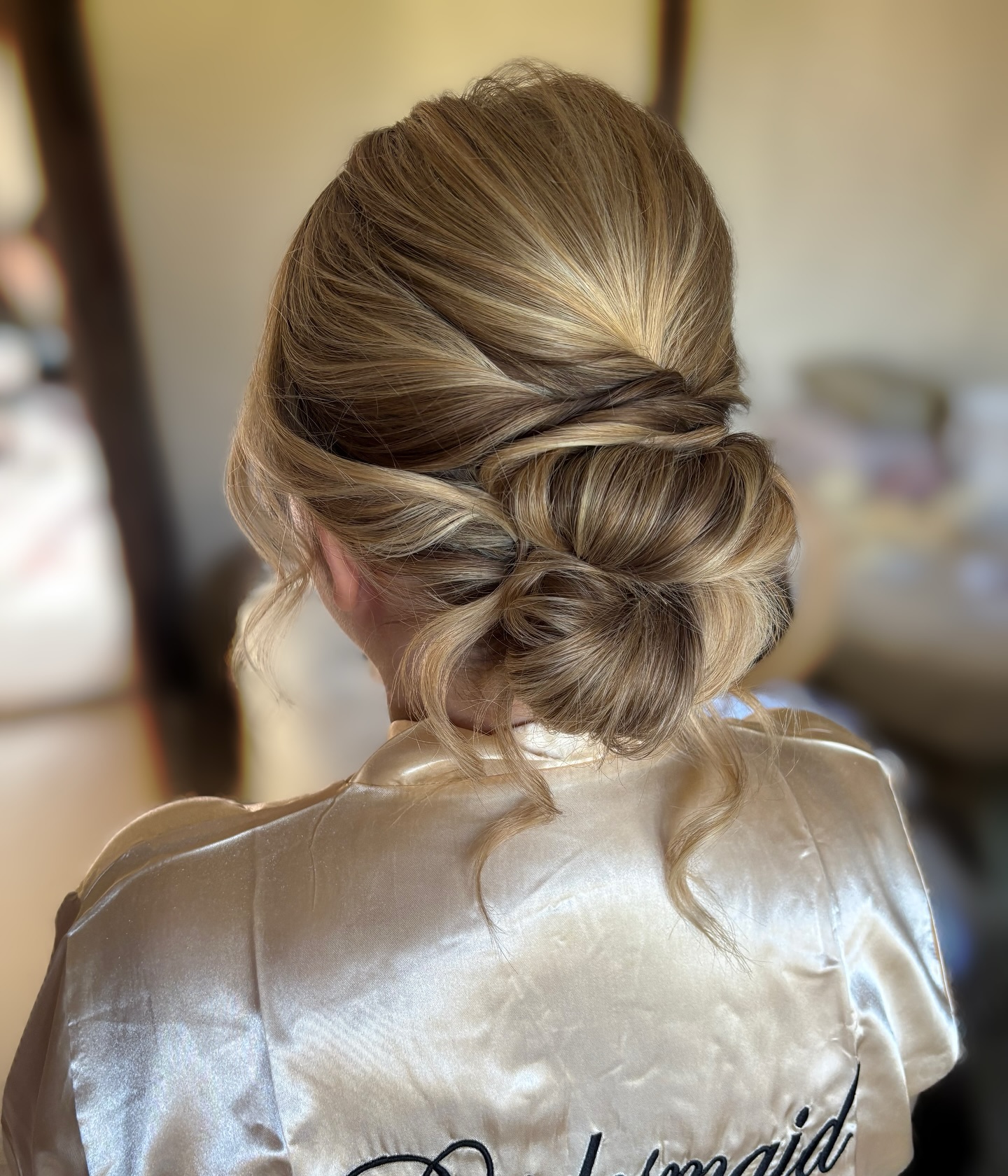 Graceful Diagonal Twist Low Bun
