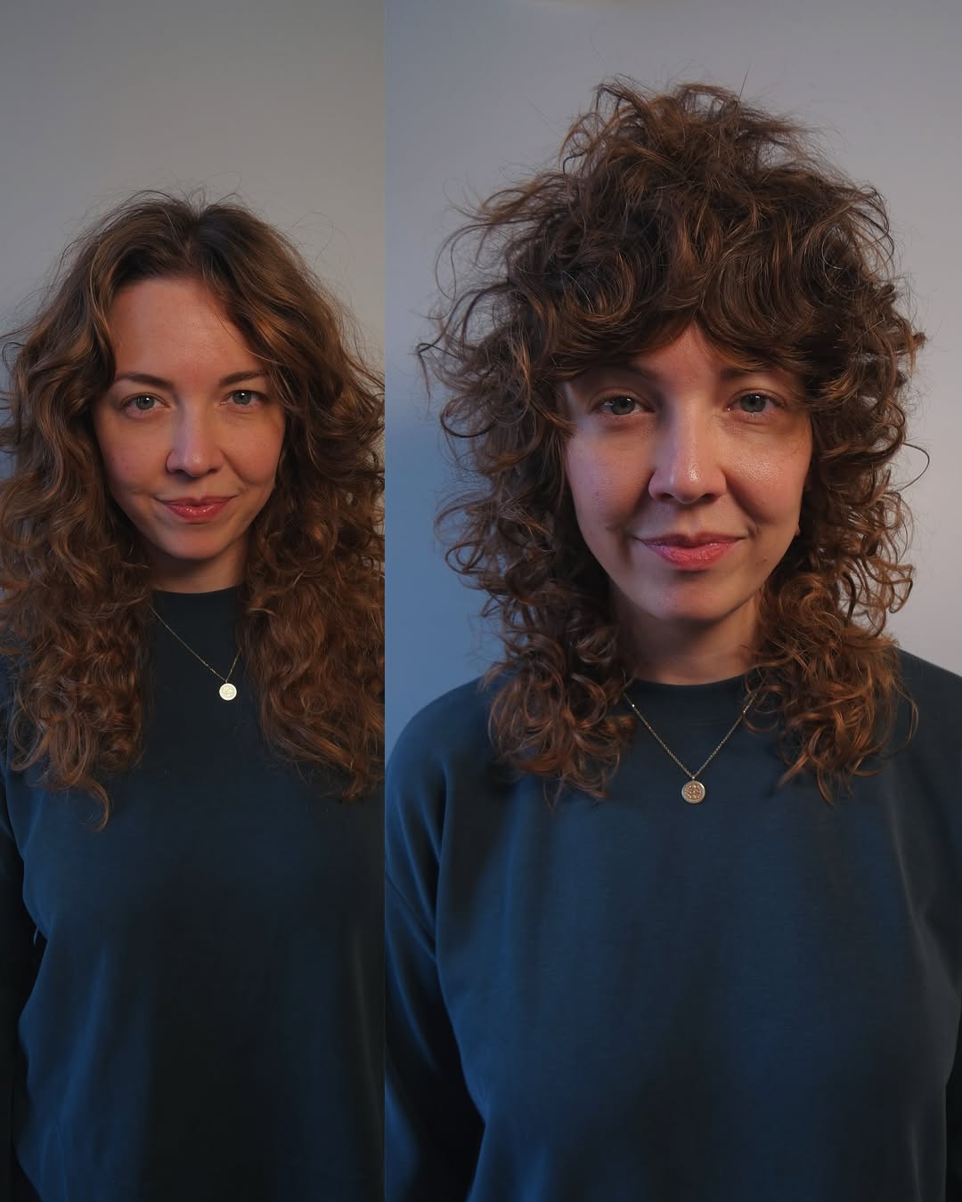Playful Curly Mullet with Defined Fringe