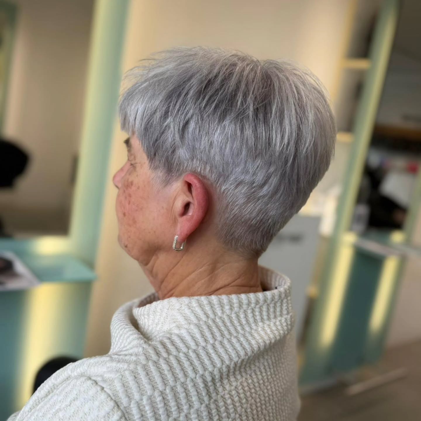 Refined Silver Textured Crop with Contoured Layers