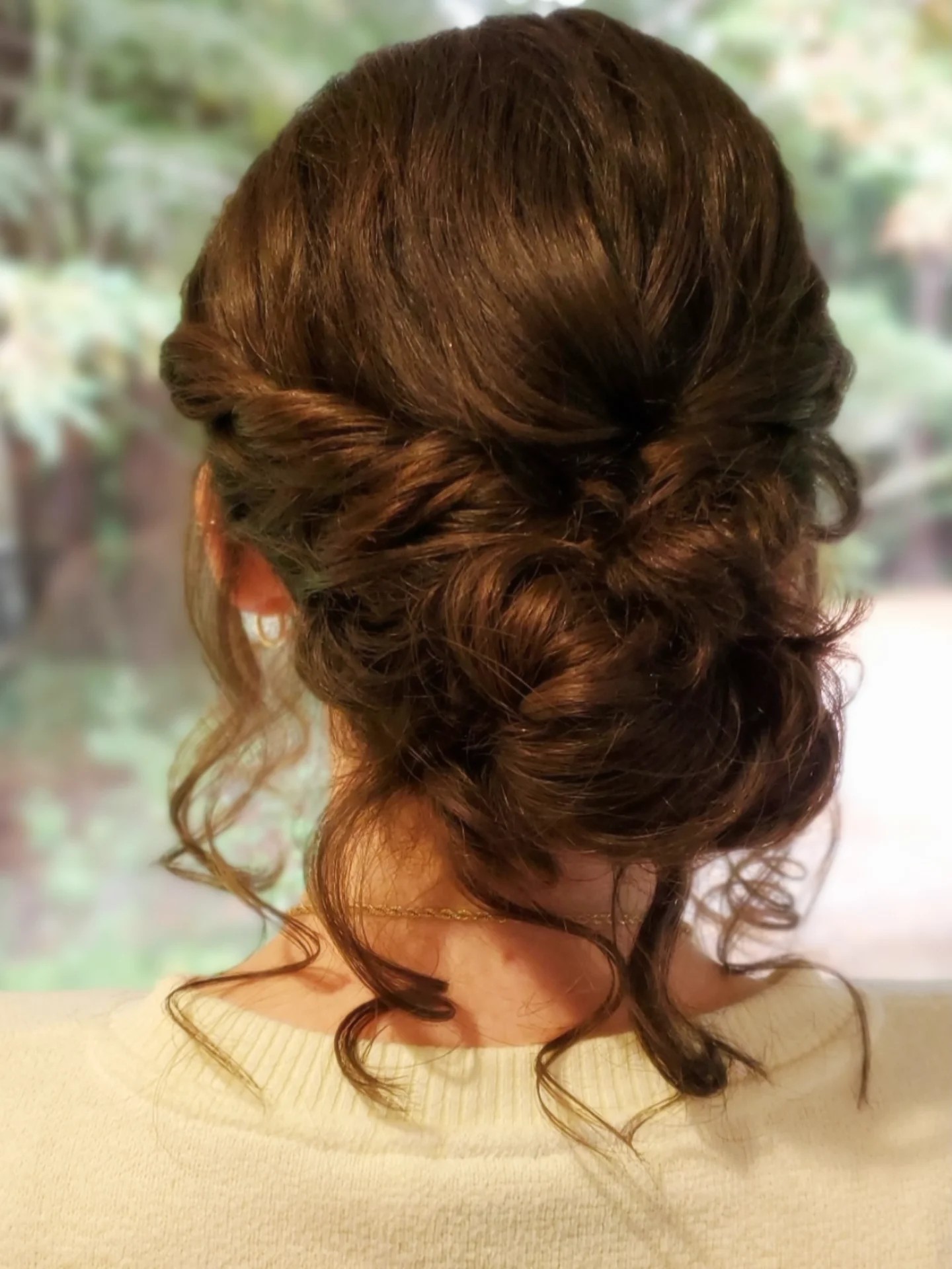 Rich Mahogany Twisted Updo