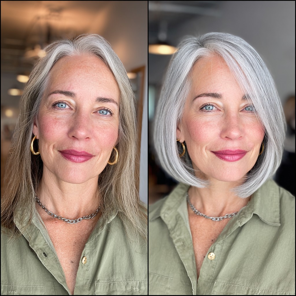 Silver Elegance with Soft Contour Bob