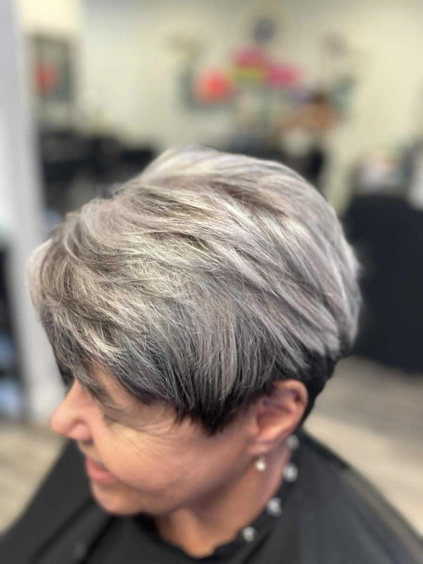 Silver Swoop Crop with Gentle Waves