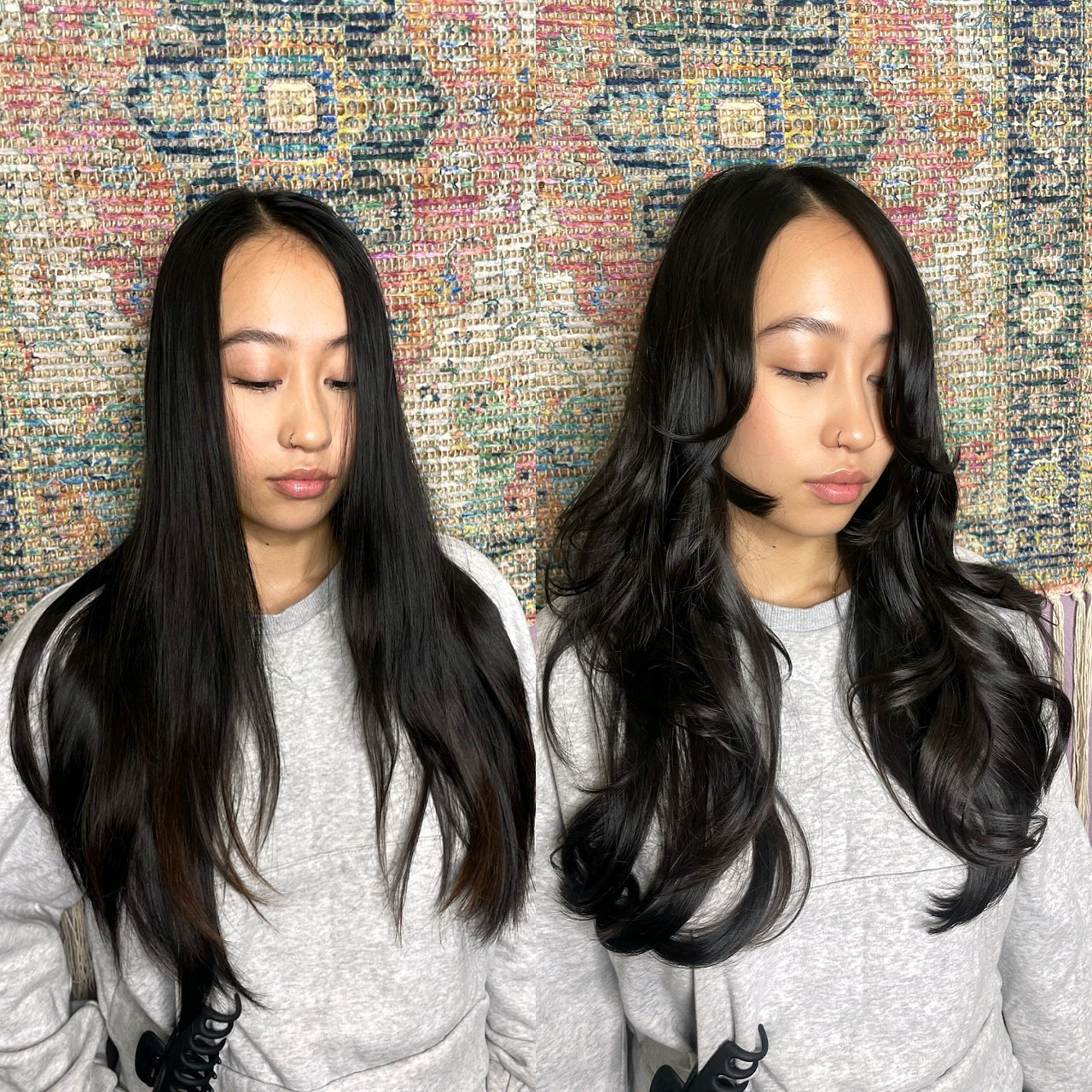 Sleek Midnight Layers with Cascading Waves