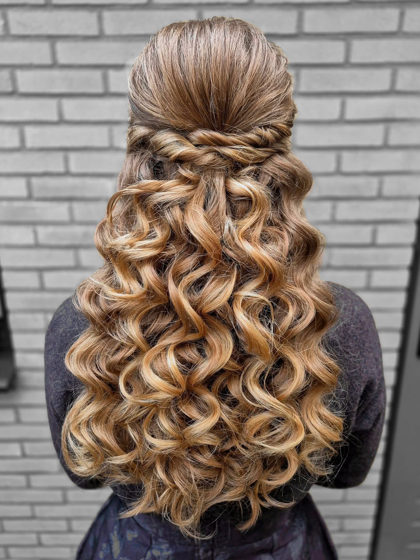 Sumptuous Woven Curls Half-Up Hairstyle