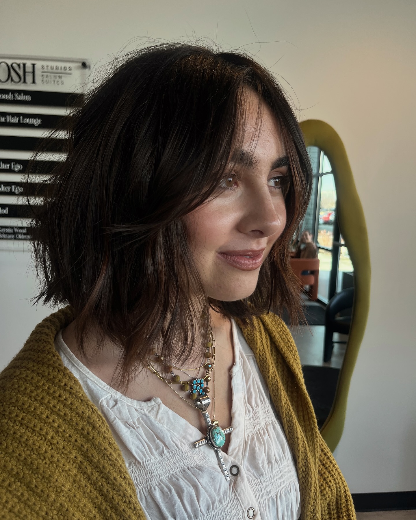 Textured Chocolate Bob with Feathered Ends