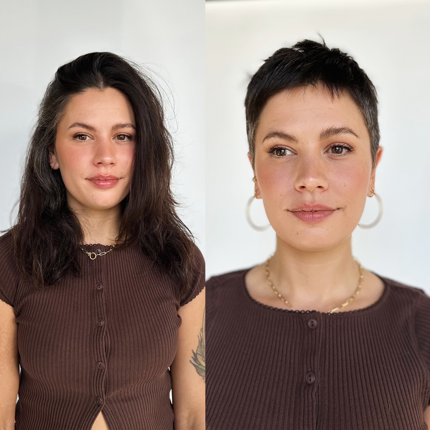 Versatile Brunette-to-Pixie Transformation