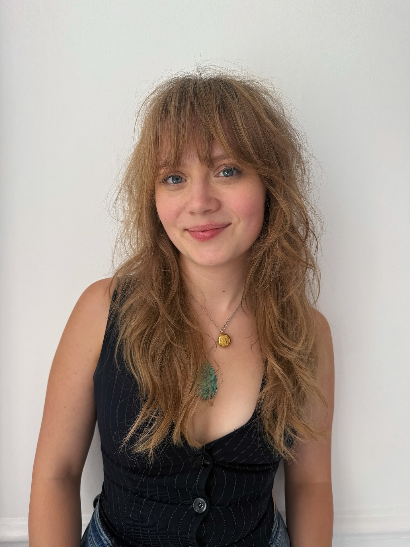 Breezy Beach Waves with Soft Bangs