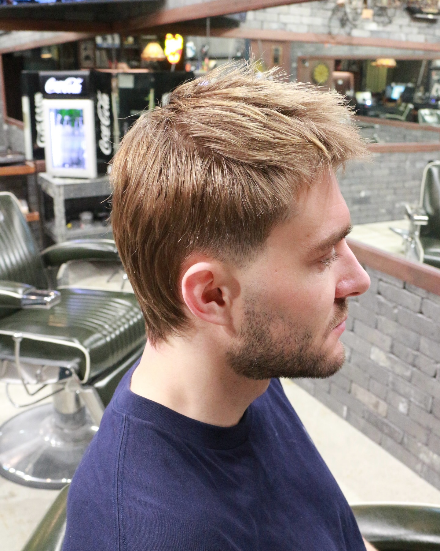 Brushed-Up Blonde French Crop with Natural Highlights