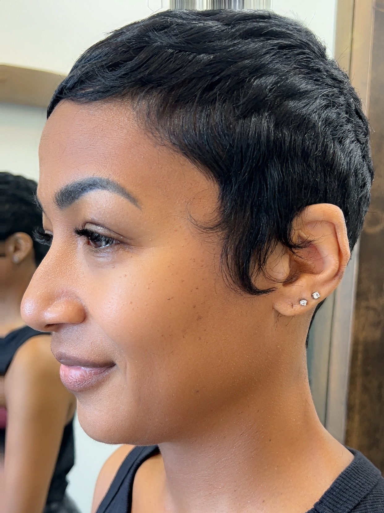 Curved Asymmetrical Bob with Glossy Texture