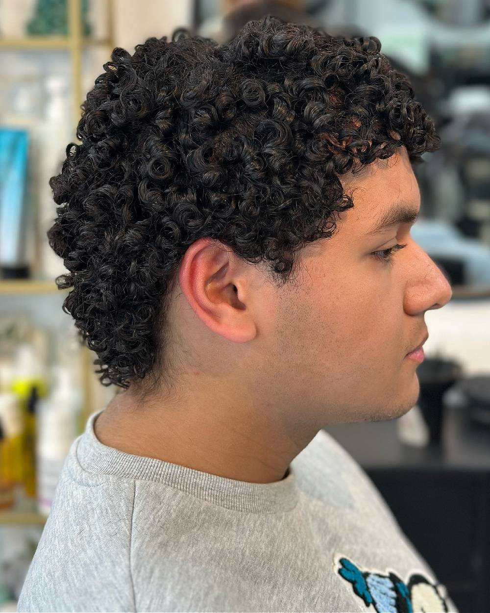 Defined Curly Halo Cut