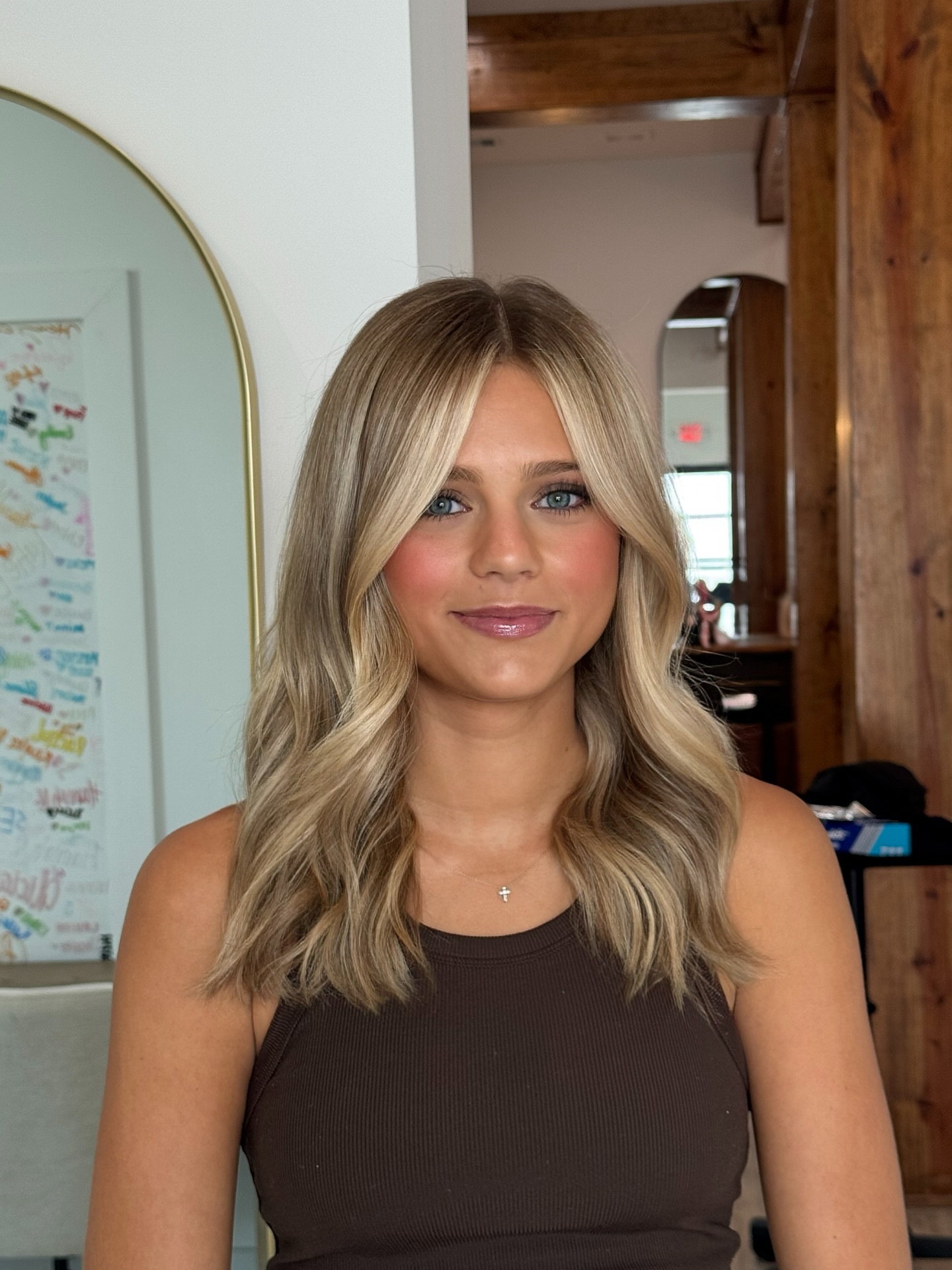 Subtle Sandy Blonde Layers with Textured Waves