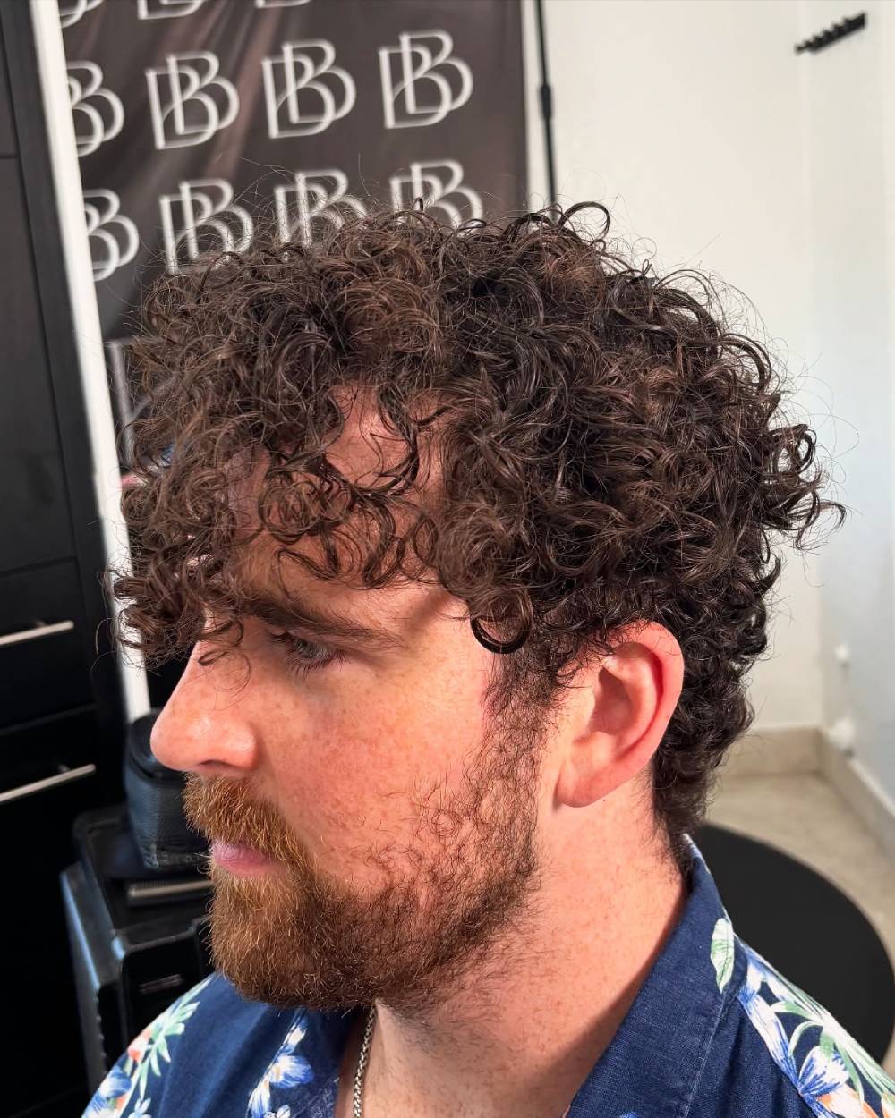 Textured Curly Fade with Defined Curls