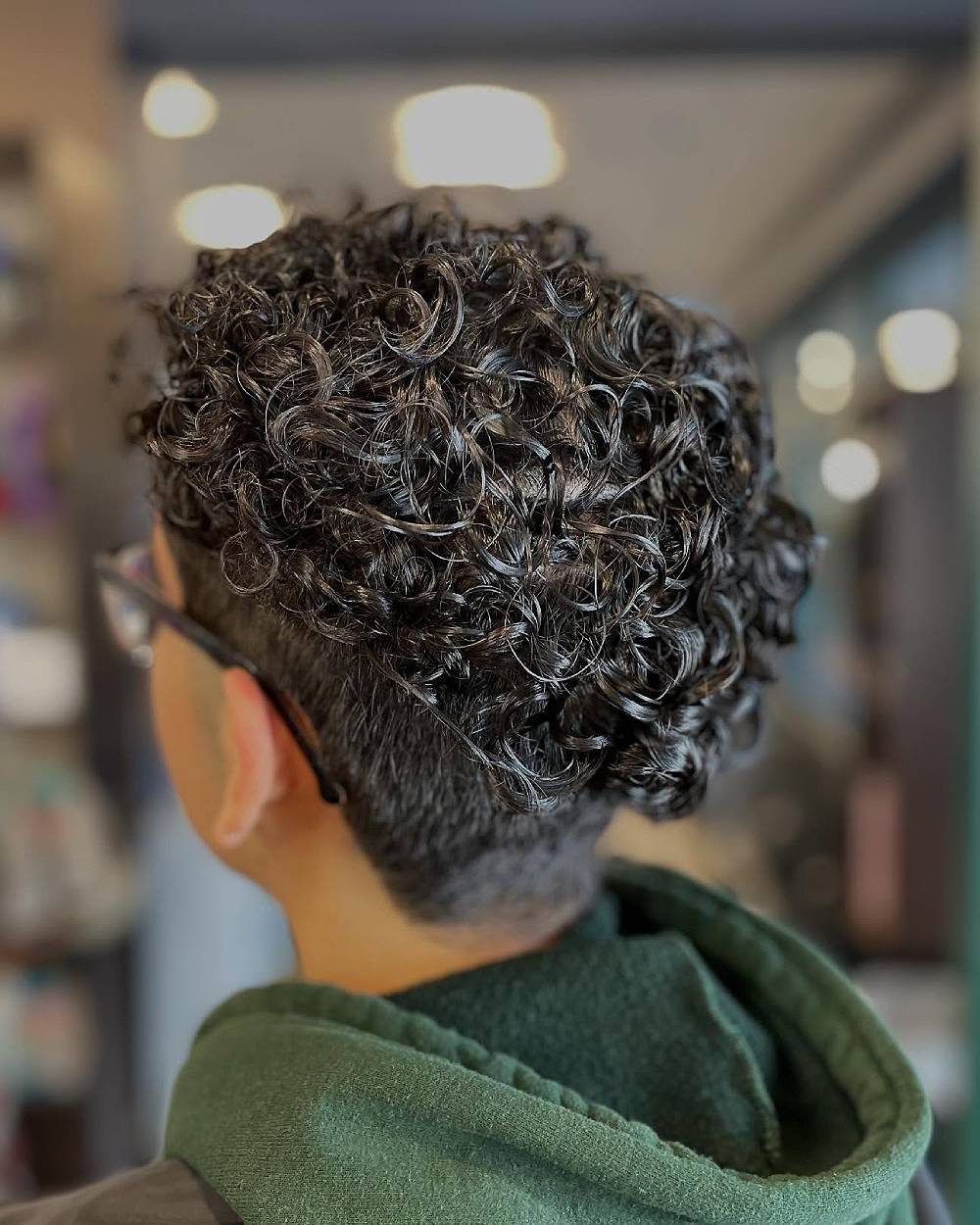 Textured Curly Fade with Defined Volume