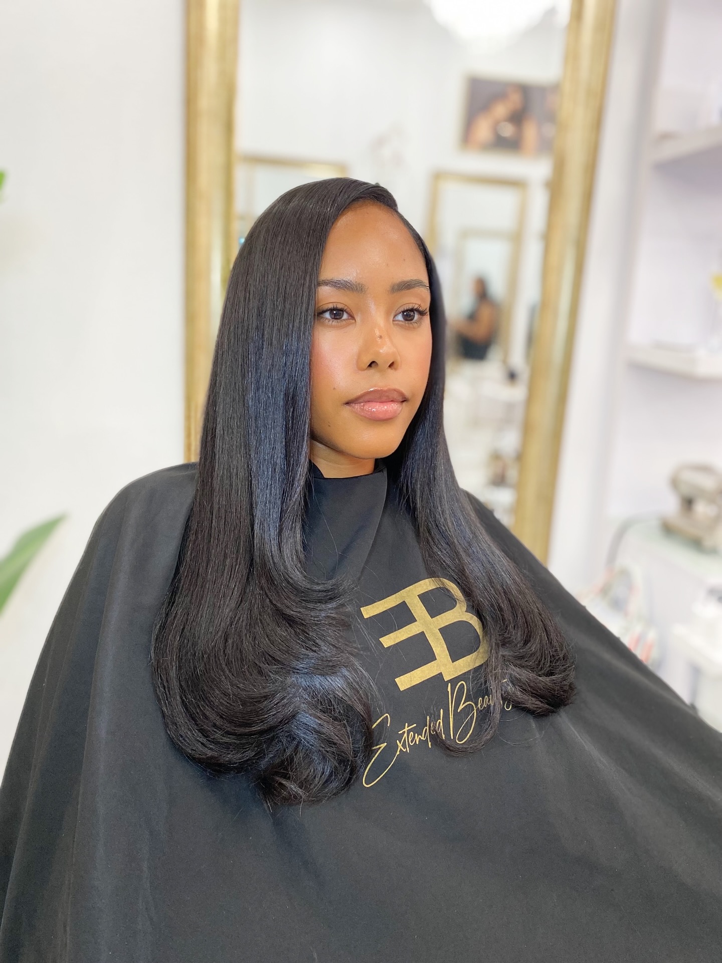 Classic Silky Straight Cut with Soft Curls