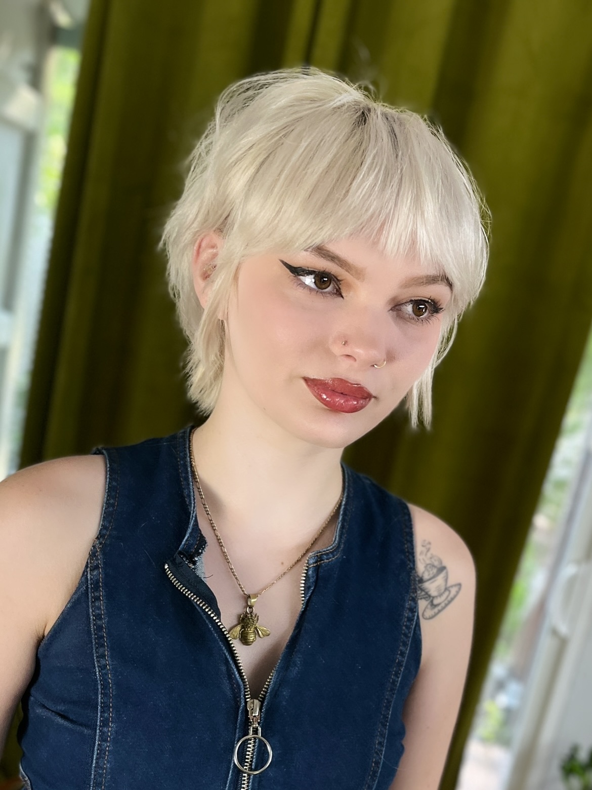 Edgy Platinum Pixie with Textured Fringe