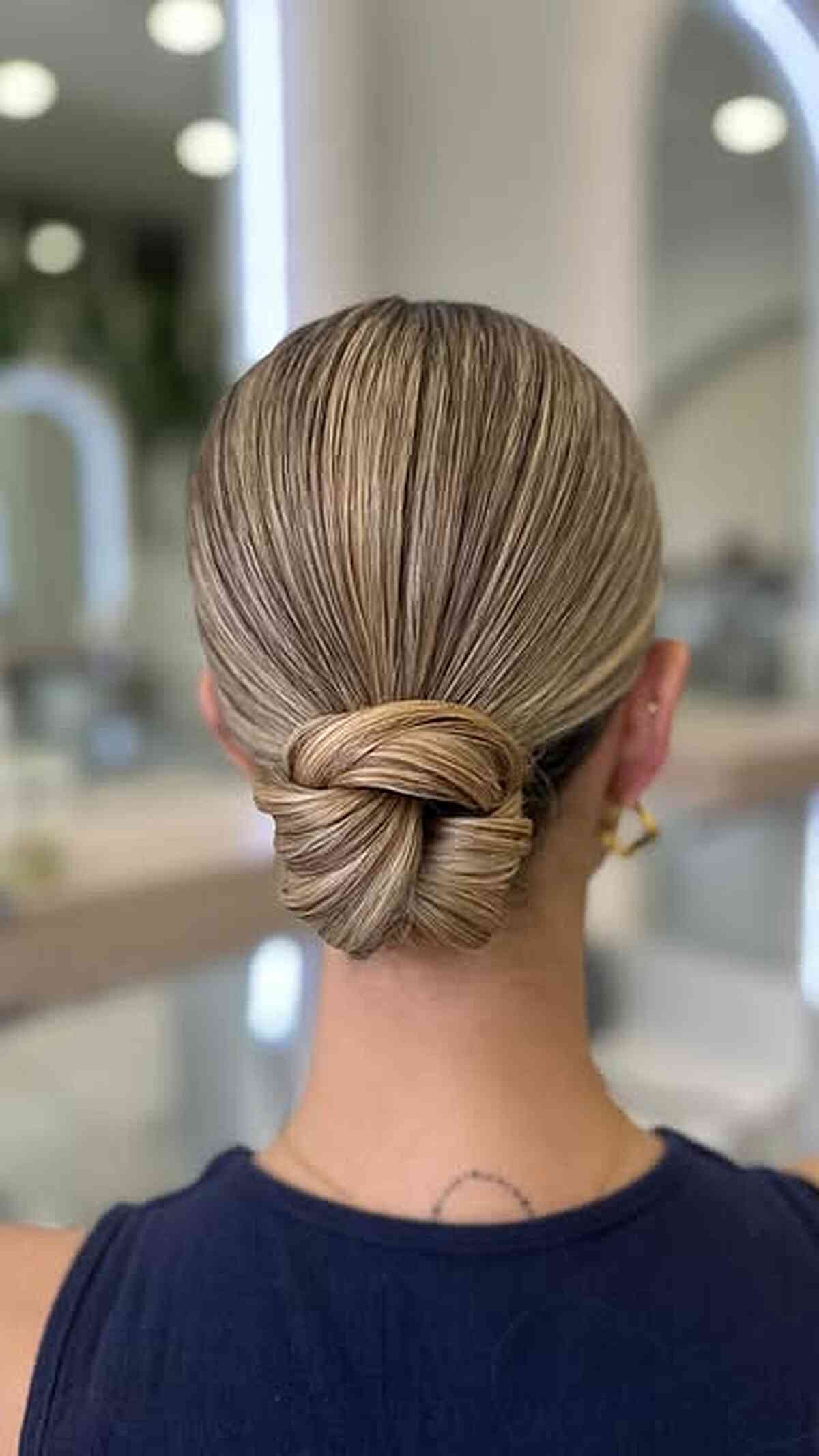 Elegant Twisted Low Bun