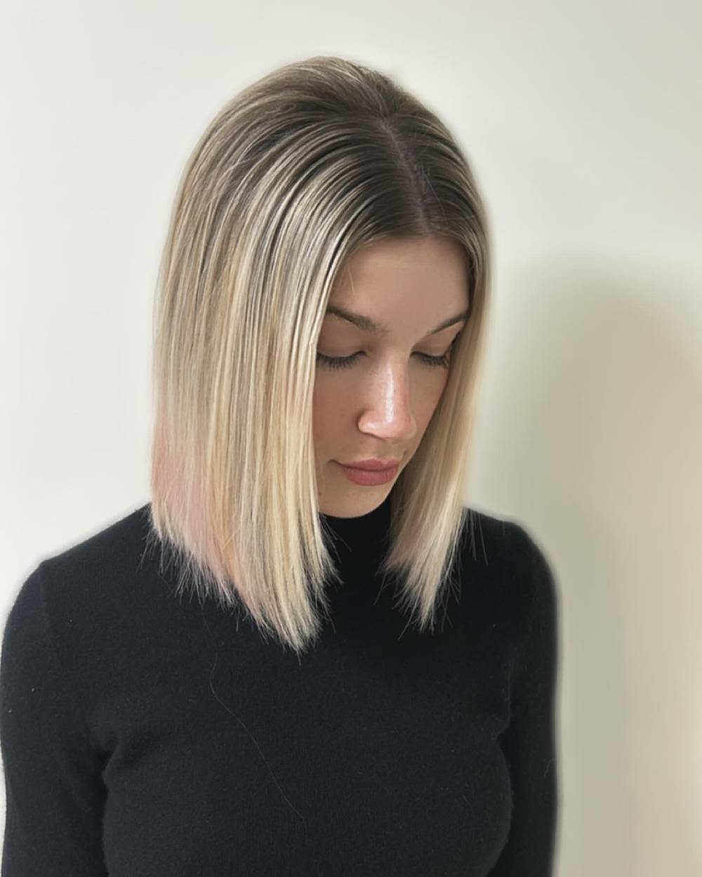 Modern Blunt Bob with Subtle Pastel Hues