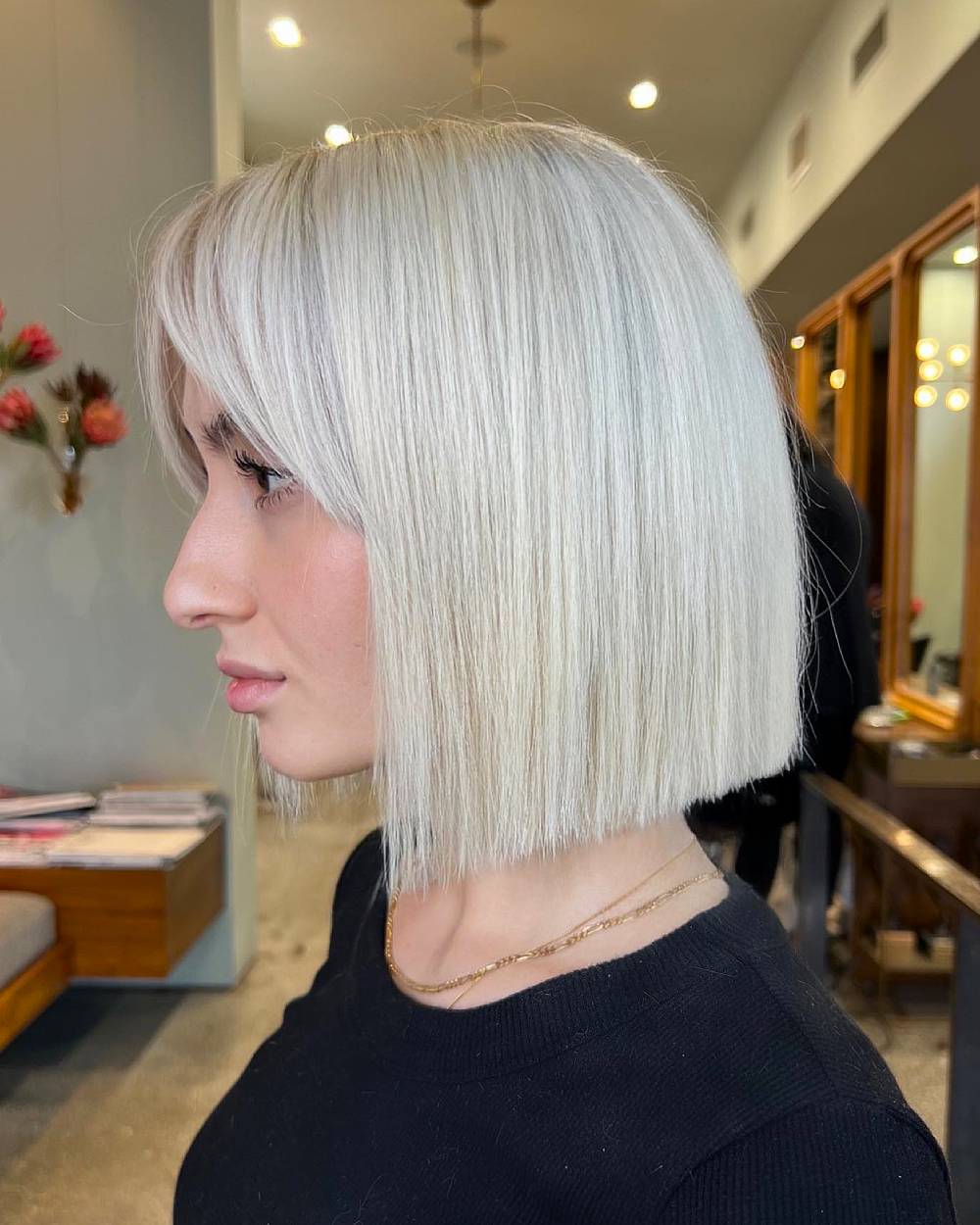 Stylish Blunt Bob with Soft Bangs