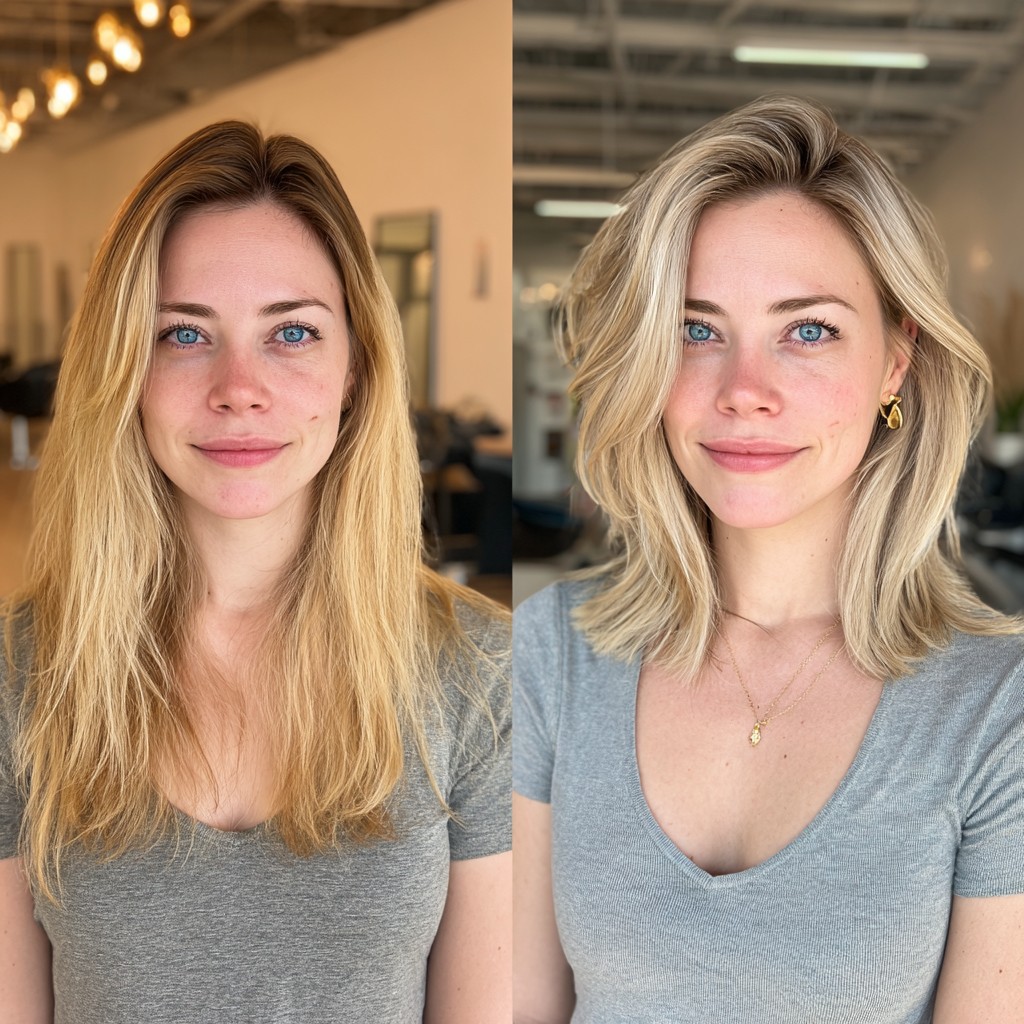 Sun-Kissed Blonde Transformation with Soft Layers