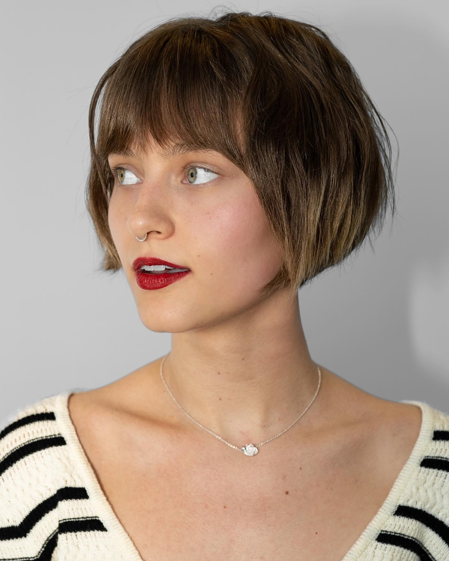 Edgy Short Bob with Bold Fringe