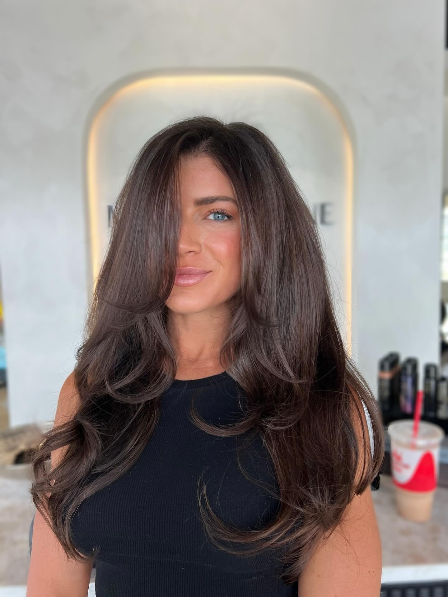 Luxurious Espresso Waves with Seamless Layering