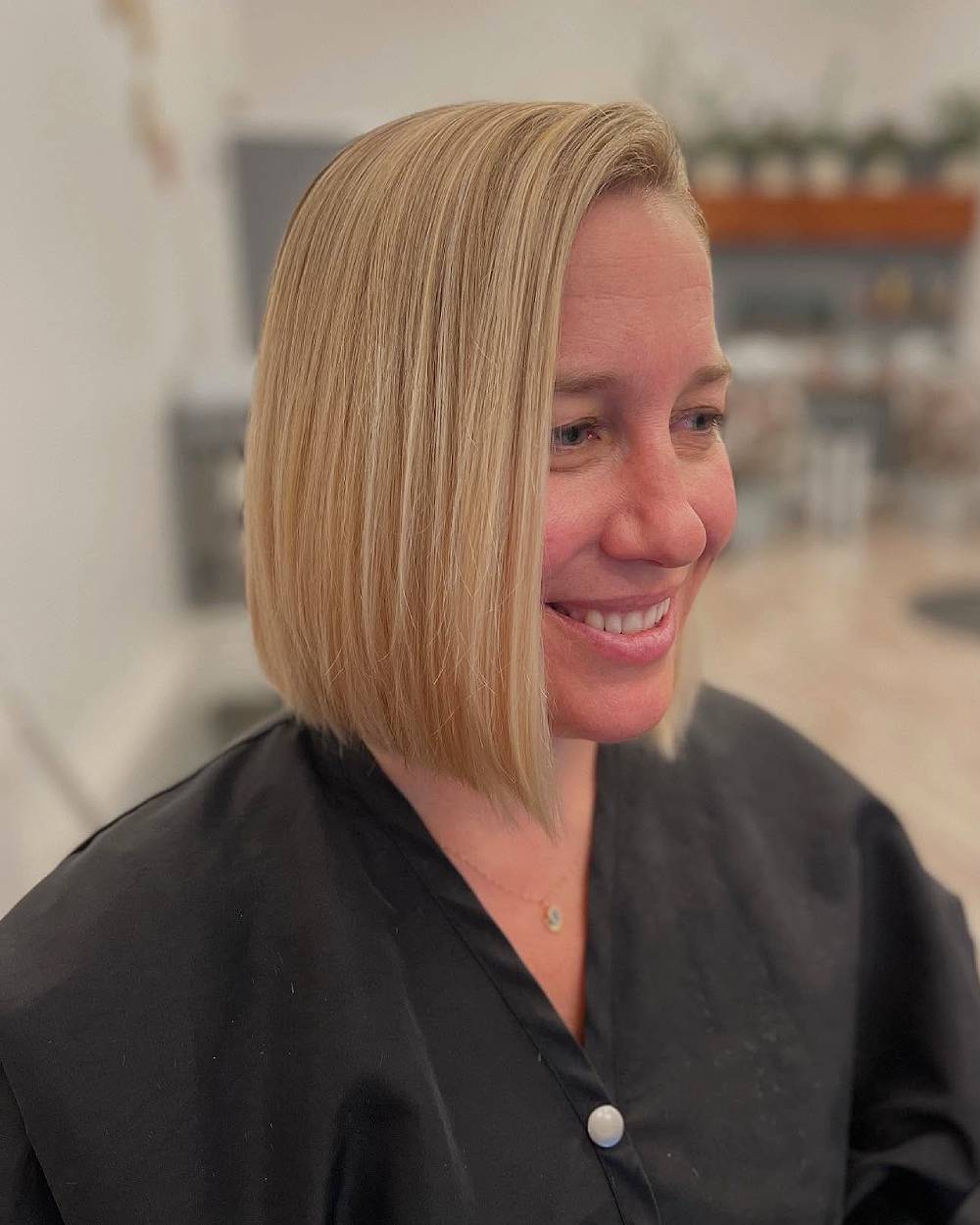 Polished Blunt Bob with Subtle Luminous Shine