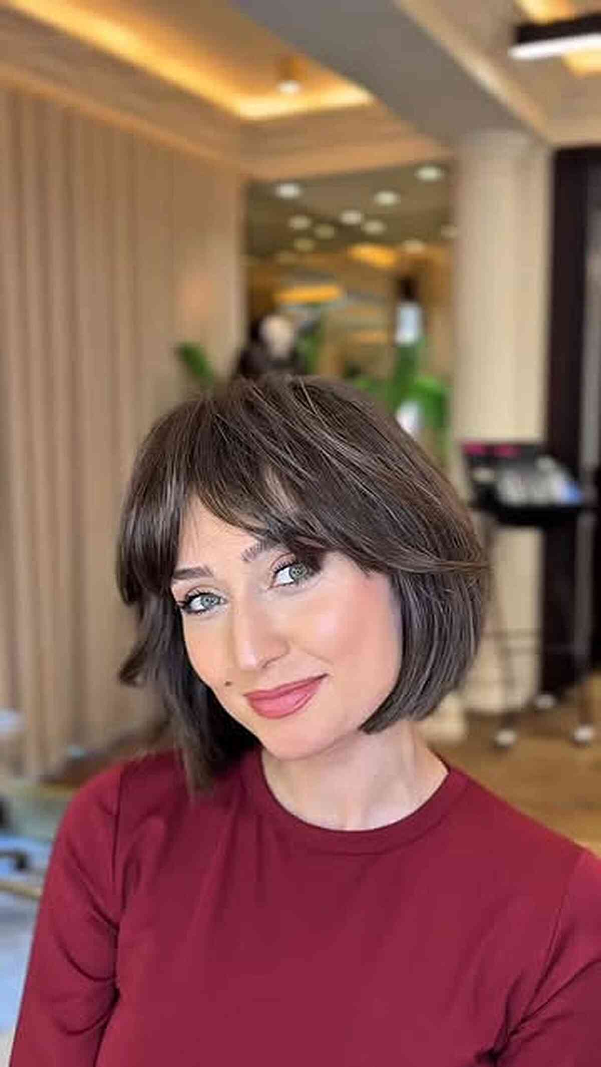 Sleek Straight Bob with Bangs