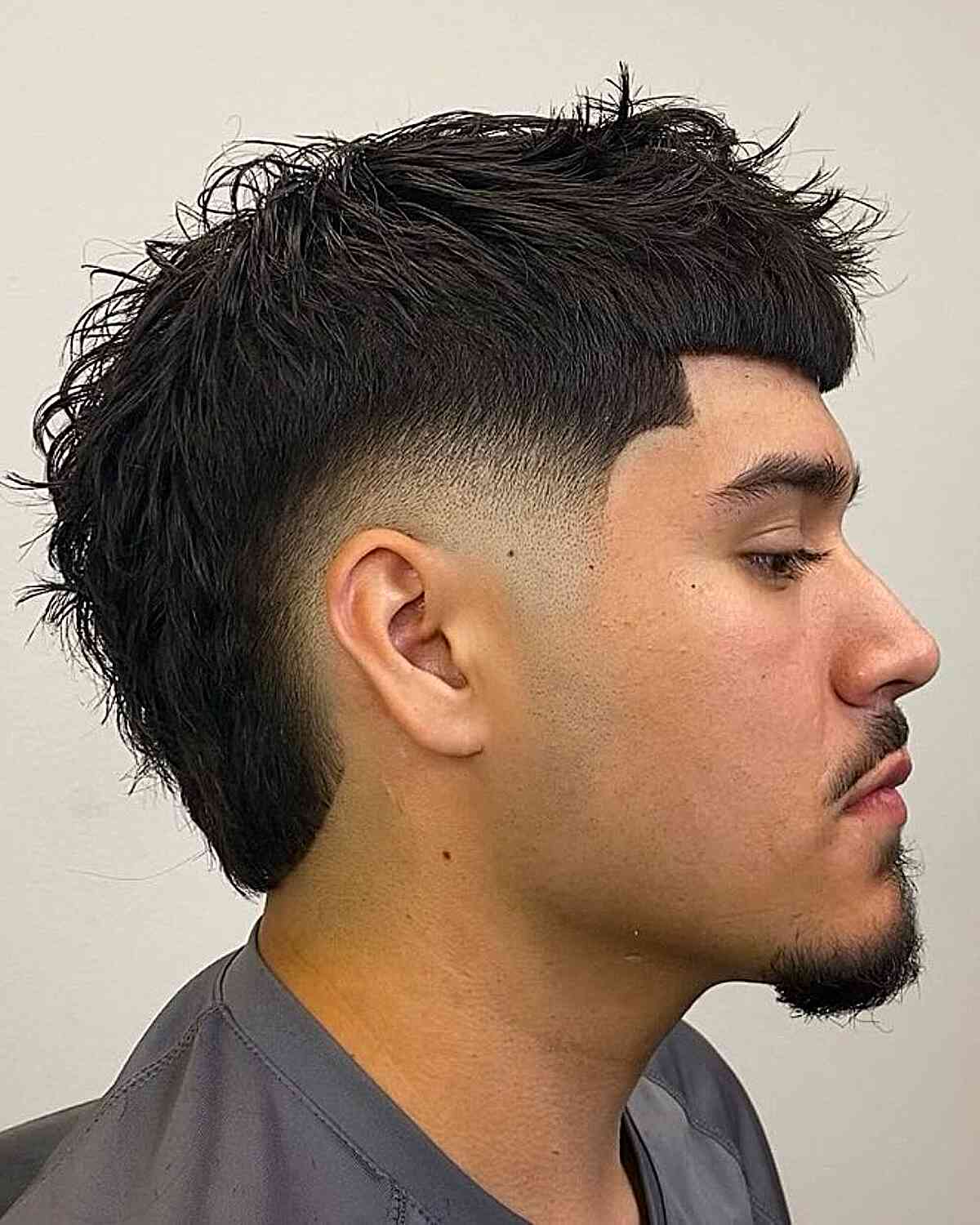 Trendy Burst Fade with Textured Top