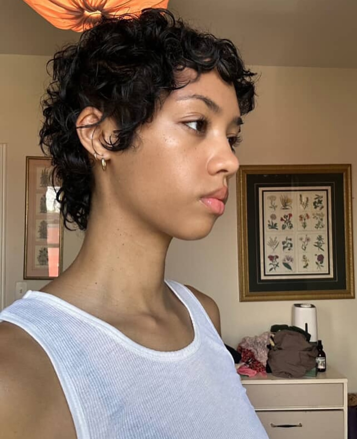 Bouncy Curled Updo with Tied Scarf