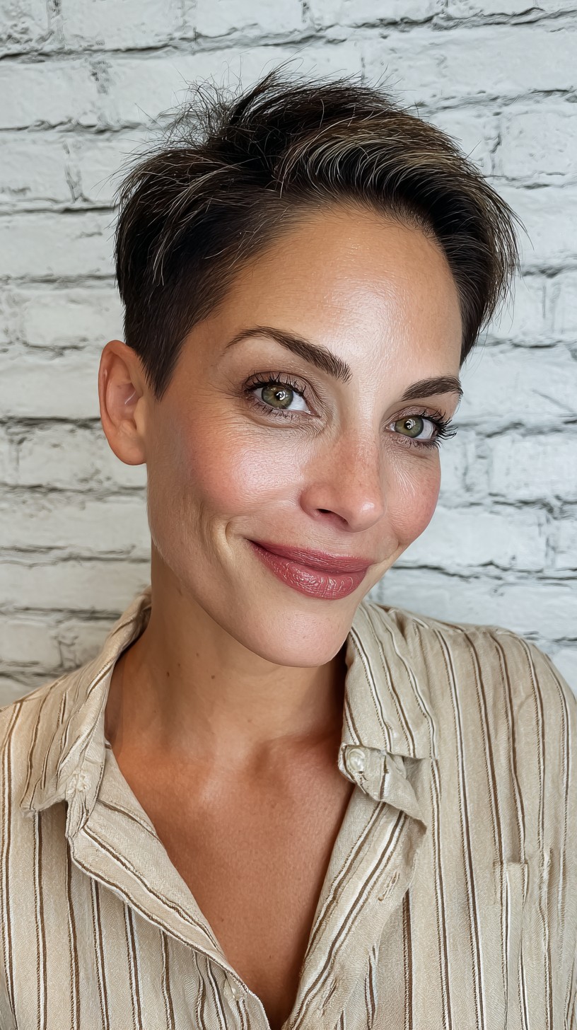 Chic Sleek Dark Tapered Pixie