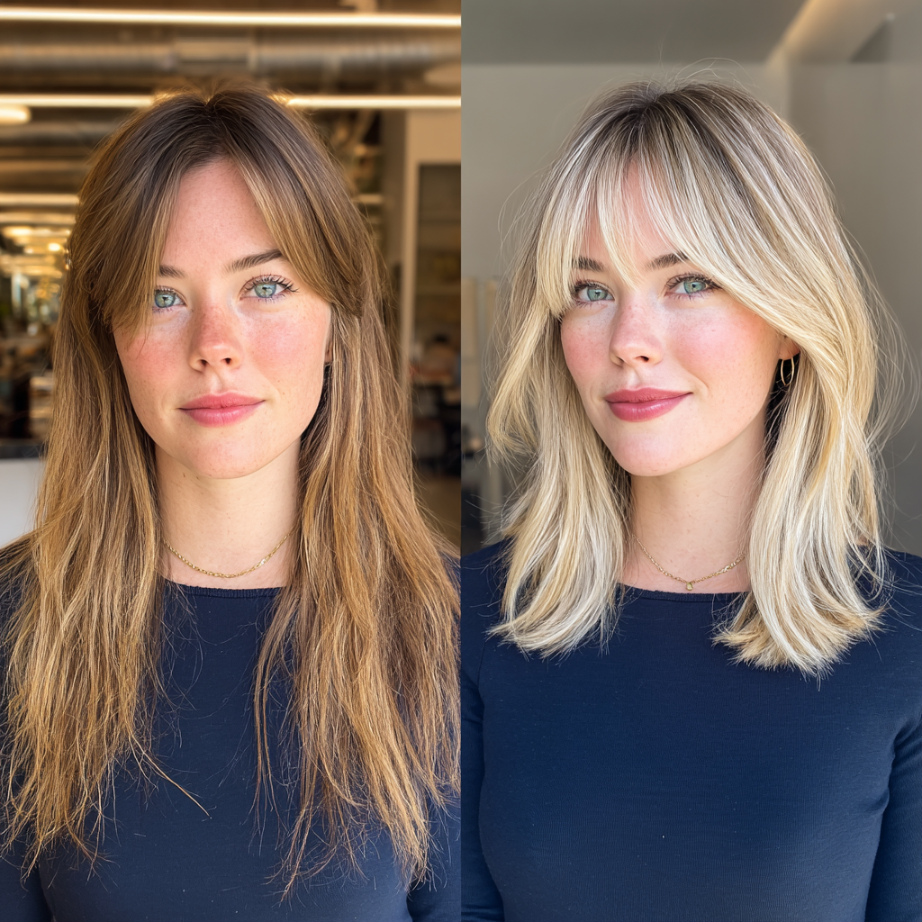 Chic Sun-Kissed Long Bob with Soft Layers