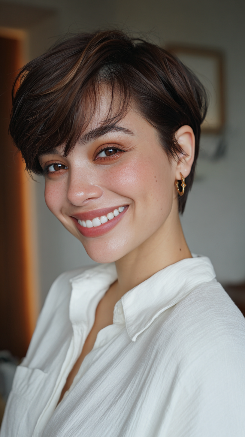 Chic Textured Pixie Cut with Soft Fringe