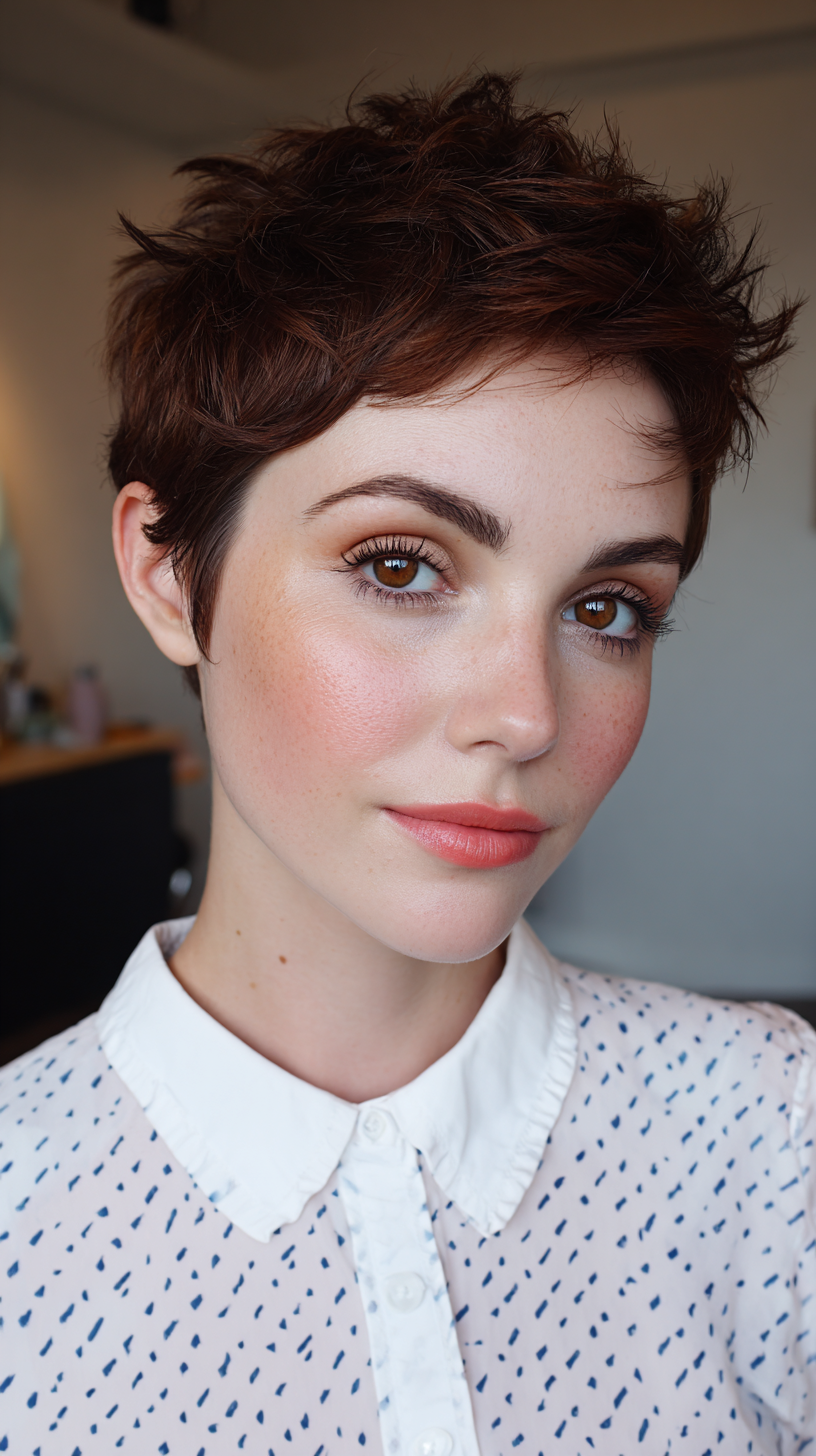 Edgy Textured Pixie Cut with Defined Layers