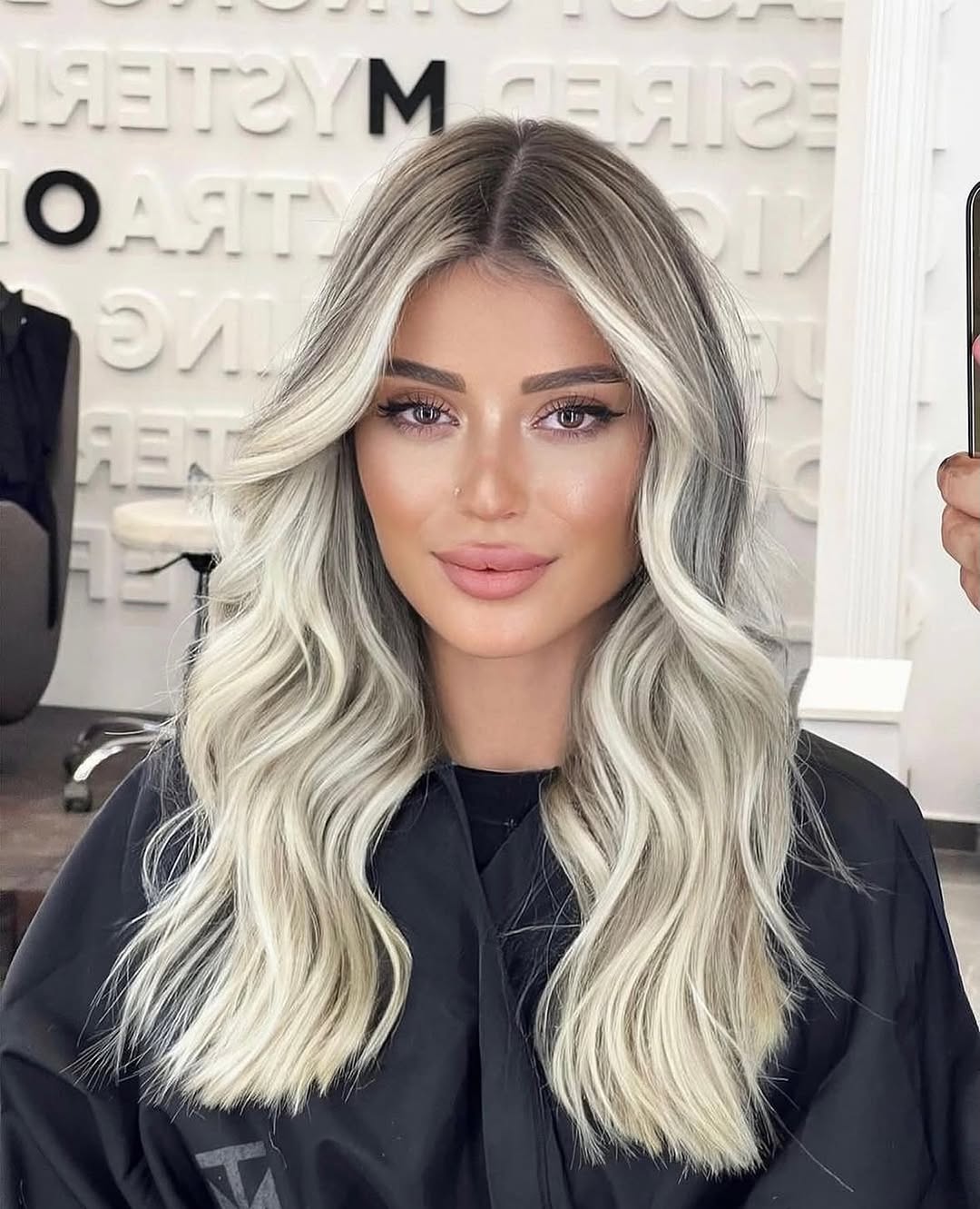 Effortless Beachy Silver Blonde Waves