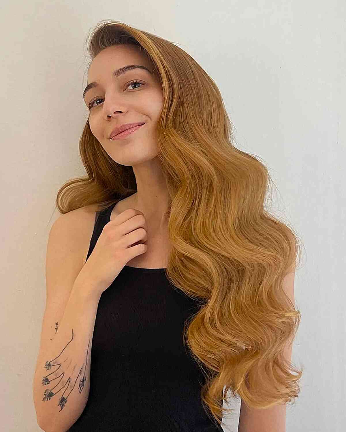 Glamorous Long Wavy Hair with Subtle Volume