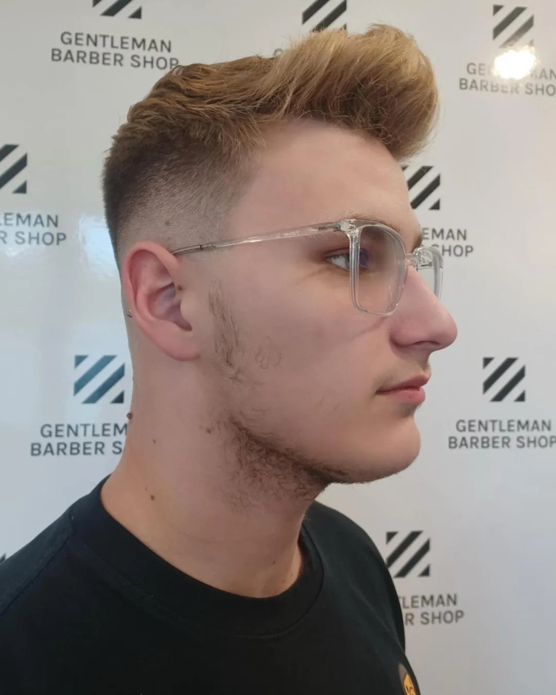 High-Contrast Quiff with Sharp Skin Fade