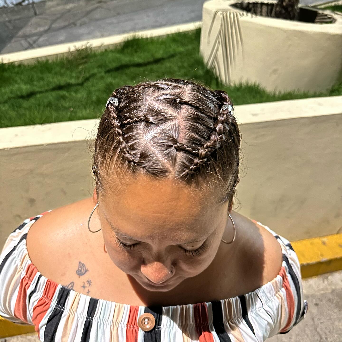 Intricate Crown Braid with Subtle Highlights